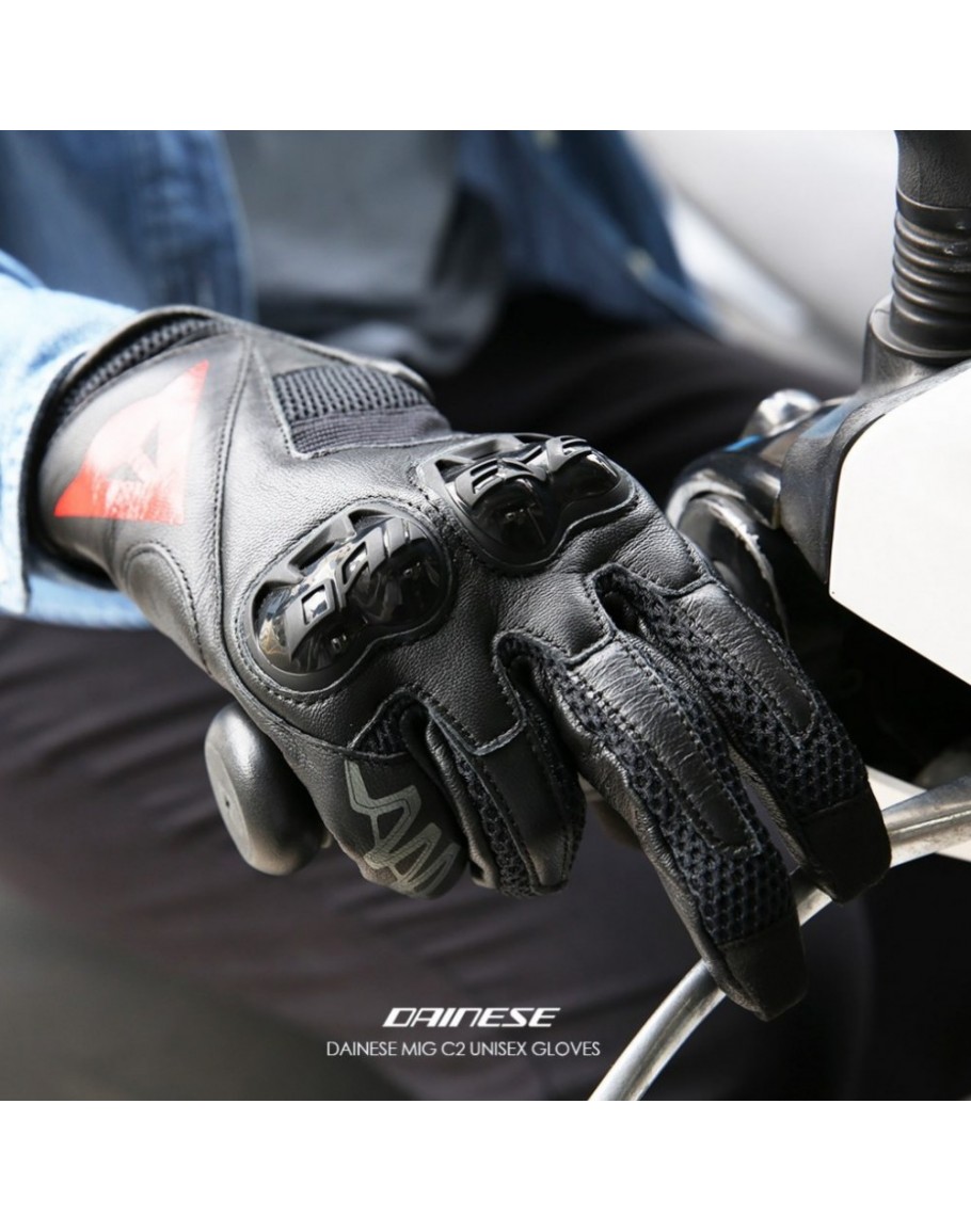 DAINESE MIG C2 UNISEX GLOVES 夏季短手套 防摔 #黑黑黑